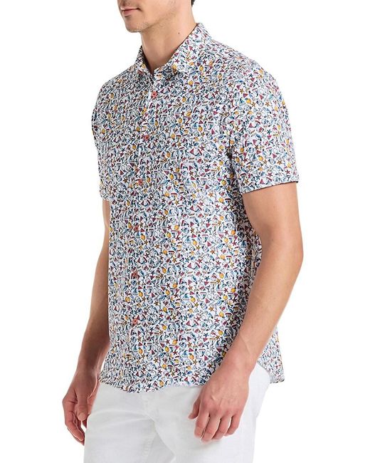 Robert Graham Gray Summer Sails Printed Cotton-Blend Shirt for men