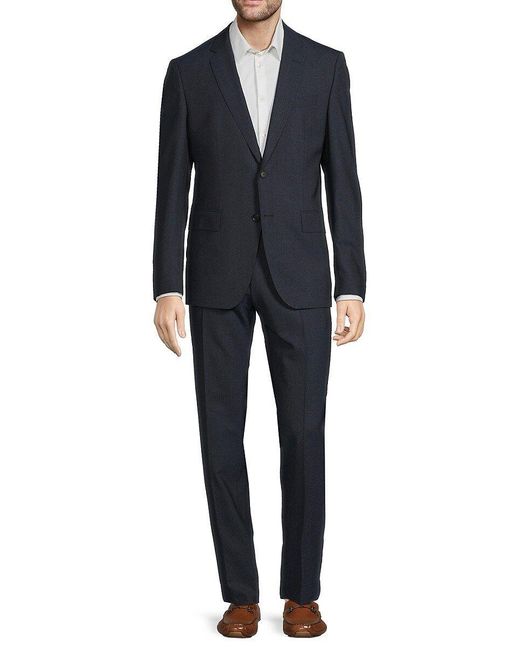 BOSS by HUGO BOSS Slim Fit Virgin Wool Blend Textured Suit in Black for