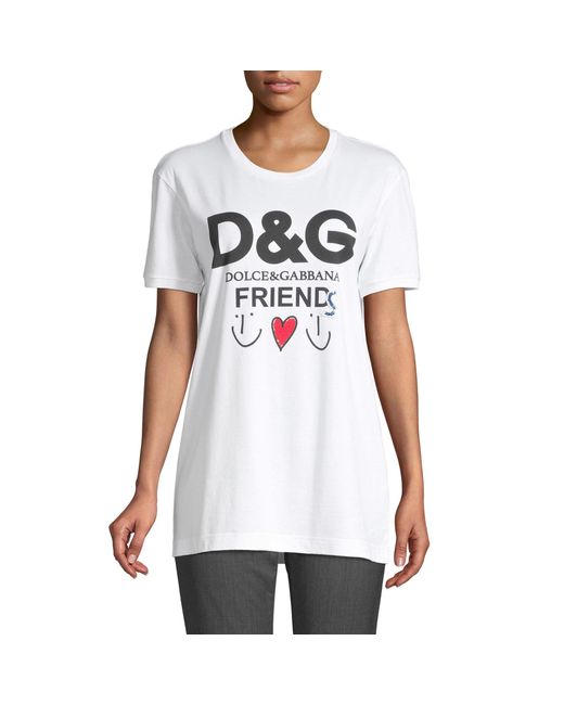 Dolce & Gabbana D & G Friends T-shirt in White | Lyst