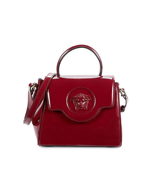 Versace Medusa Patent Leather Top Handle Bag in Red Lyst