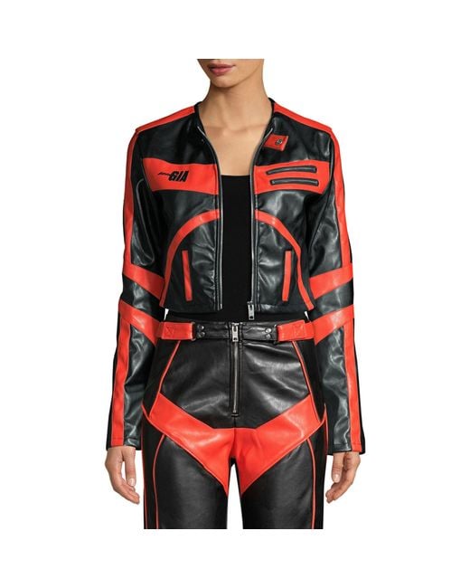 I.AM.GIA Black Octavia Bicolor Leather Jacket