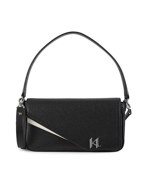 Karl Lagerfeld White Cele Leather Crossbody Bag