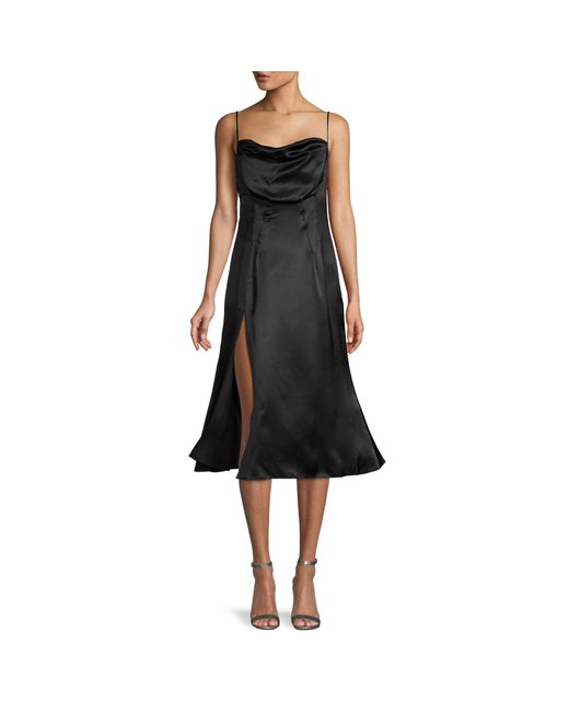 Versace Black Cowlneck Silk Slip Dress