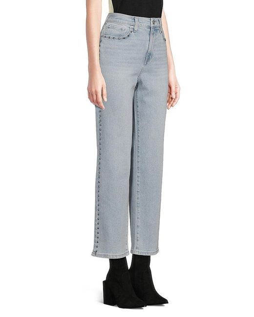 DKNY Blue High Rise Heavy Faded Jeans