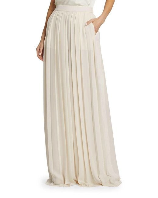 Ramy Brook Natural Hal Pleated Wide-Leg Pants
