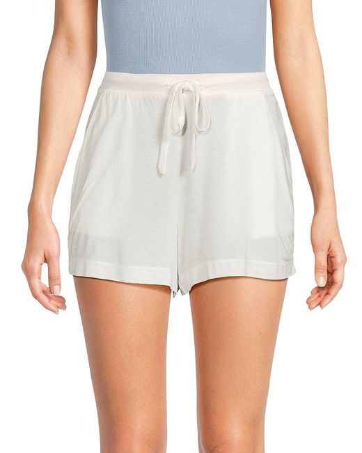 Natori White Drawstring Pajama Shorts