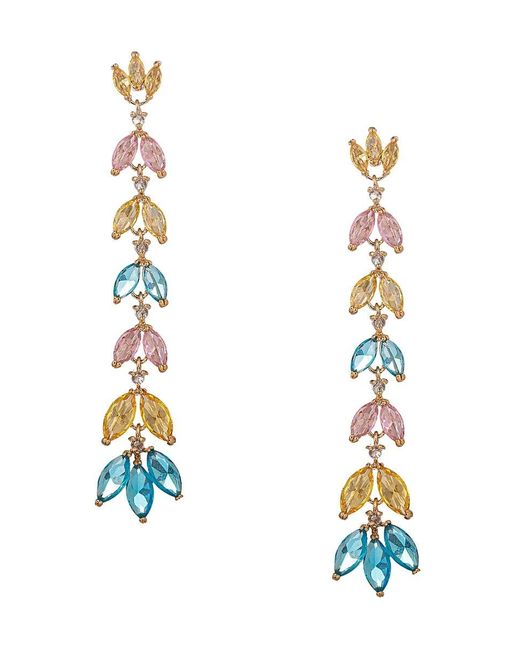 Eye Candy LA Luxe Camila Goldtone & Pastel Rainbow Cubic Zirconia Earrings in Brass (Metallic