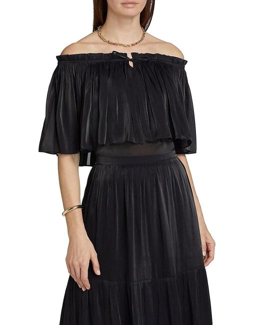 Kobi Halperin Black Mads Off-The-Shoulder Blouse
