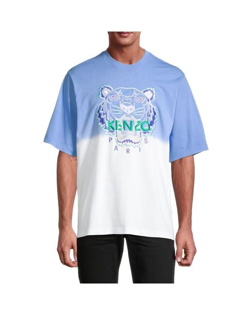 KENZO Logo Ombre Cotton blend Tee in Blue for Men Lyst