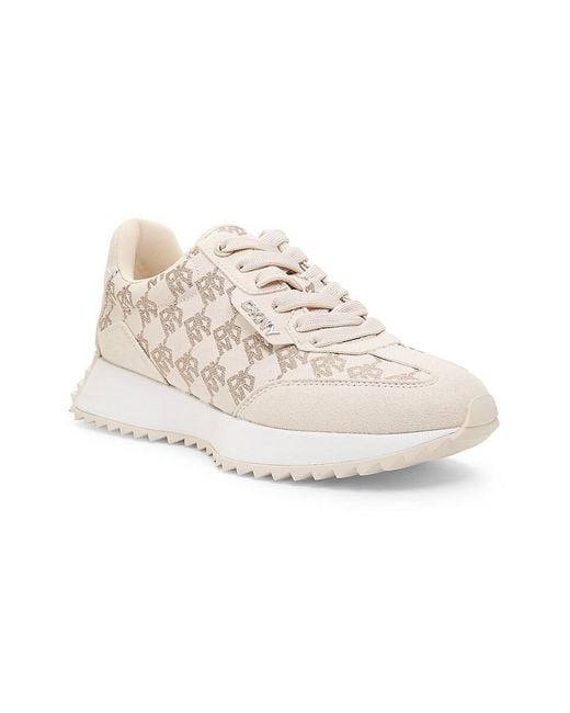 DKNY Natural Naples Monogram Low-Top Sneakers