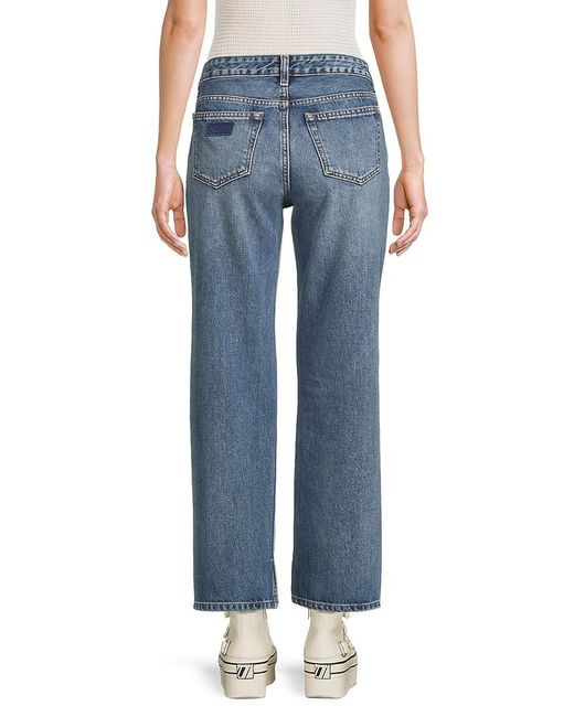 Ganni Blue Lovy Whiskered Faded Jeans