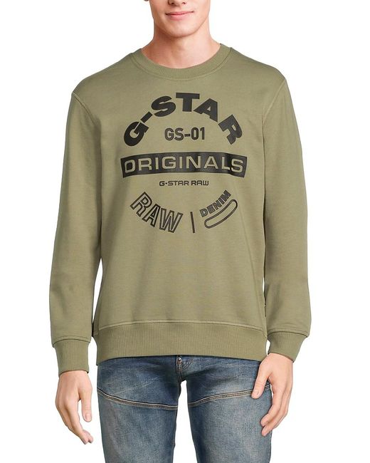 G-Star RAW Green Graphic Sweatshirt for men