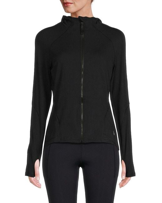 Spyder Hooded Zip Up Yoga Jacket in Black Lyst