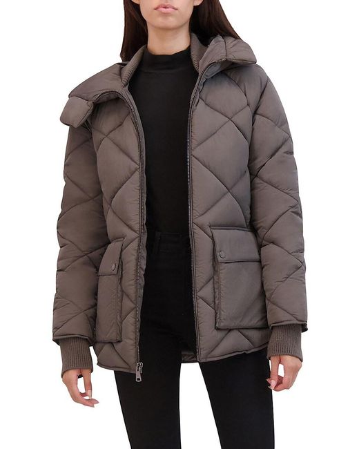 Kenneth Cole Crinkle Quilted Puffer Jacket in Red Lyst UK