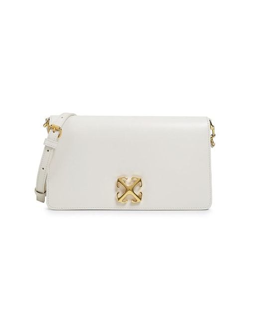 Off-White c/o Virgil Abloh White Jitney Logo Leather Shoulder Bag