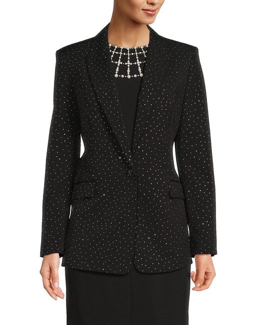 Blazer Noir Karl Lagerfeld - Taille 34, Rayonne, Motif Pois, Manches Longues - Neuf Avec Étiquettes