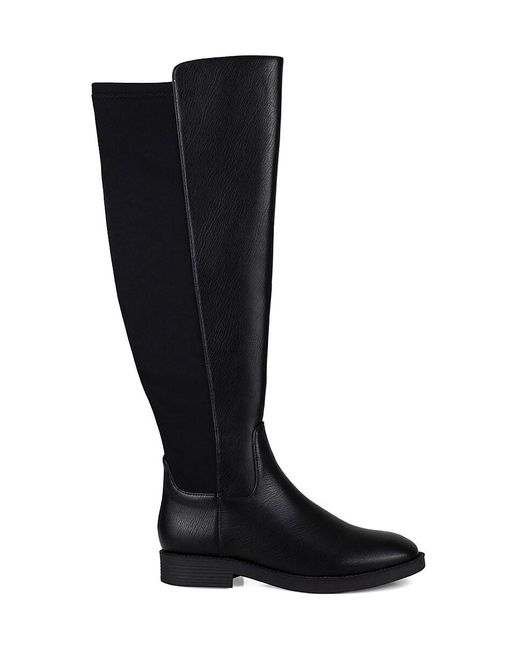 Ninety Union Black Crush Faux Leather Riding Boots