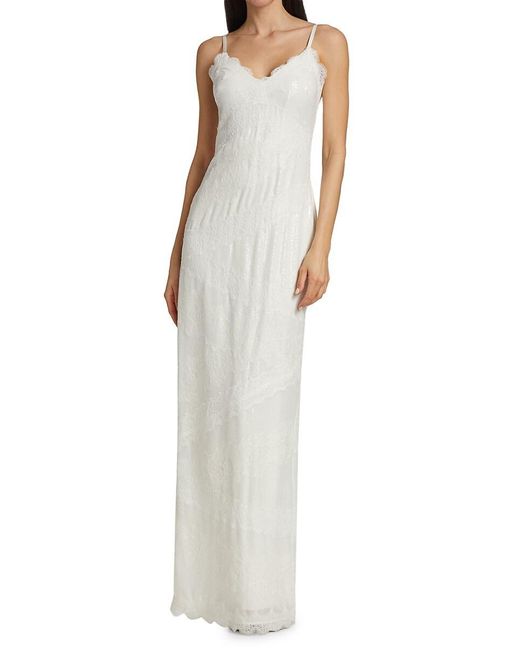 THEIA Camila Sequin Slip Dress in White Lyst Canada