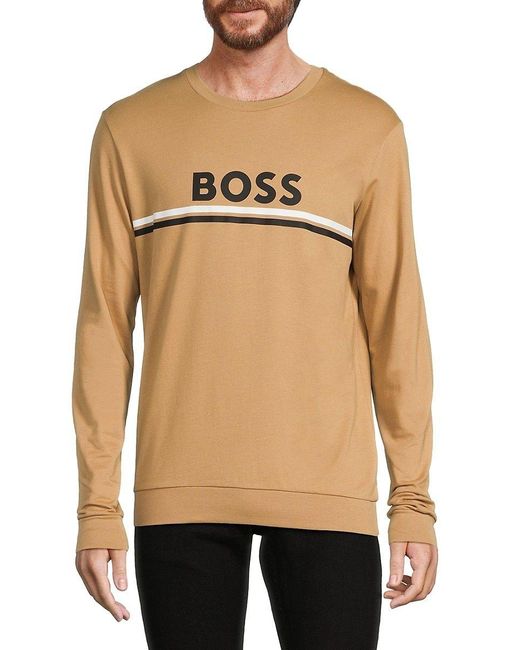 Boss logo hotsell crew sweatshirt