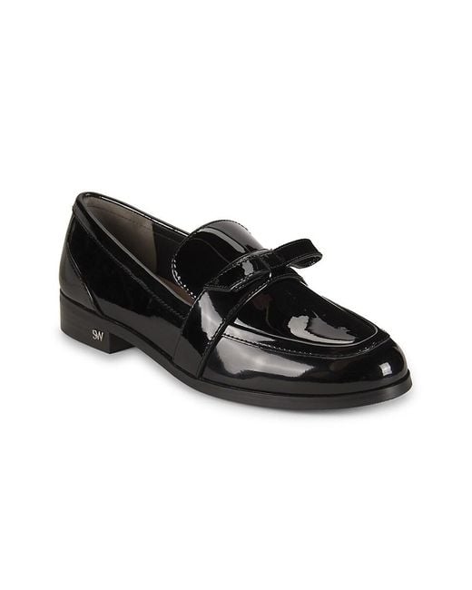 Stuart Weitzman Purple Emma Patent Leather Bow Loafers