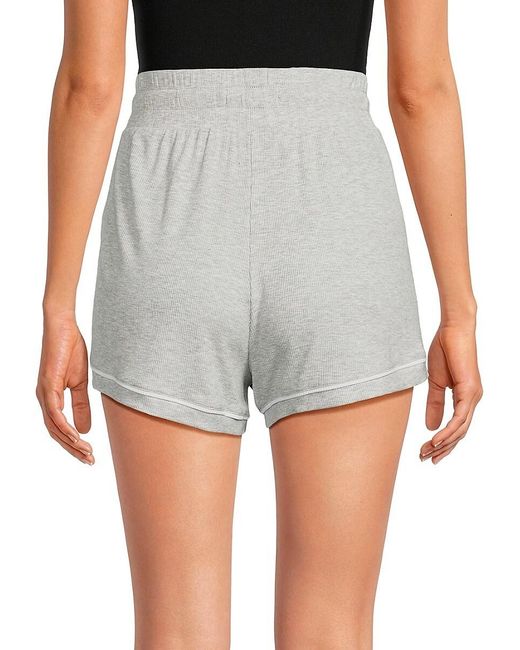 Rachel Parcell Gray Ribbed Pajama Shorts