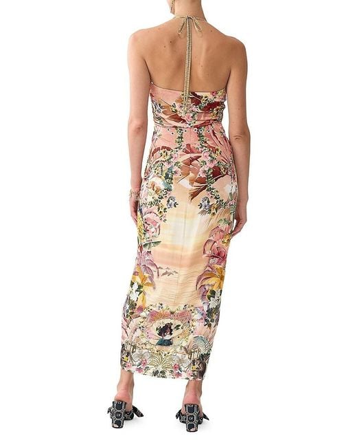 Camilla Metallic X White Lotus Gathered Jersey Midi-dress