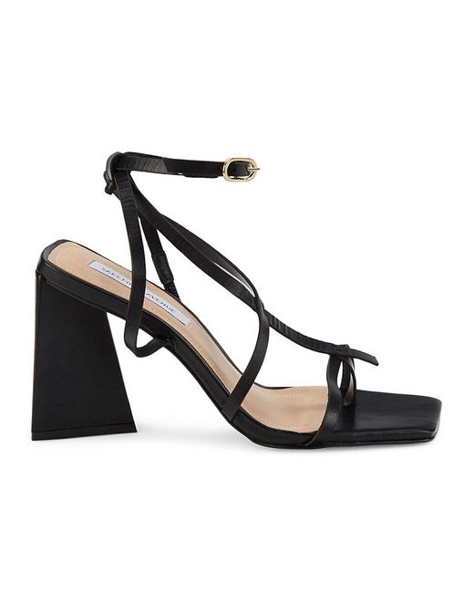 Saks Fifth Avenue Block Heel Leather Sandals in White Lyst UK