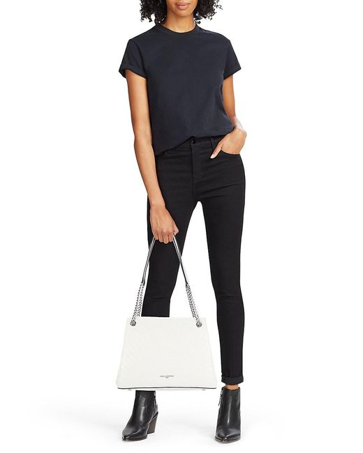 Karl Lagerfeld White Charlotte Leather Shoulder Bag