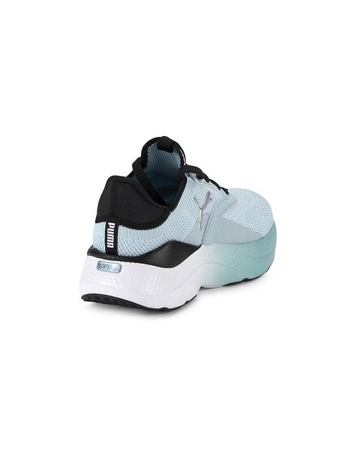 PUMA Blue Softride Mayve Knit Low-Top Sneakers