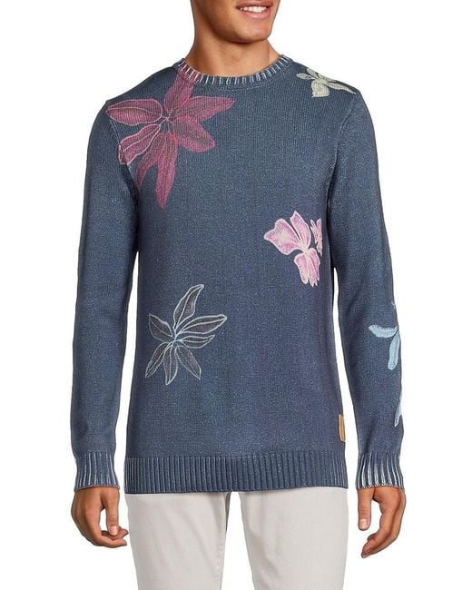 Scotch & Soda Blue 'Floral Sweater for men