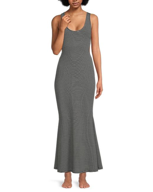 Skin Gray Frederica Striped Cutout Maxi Dress