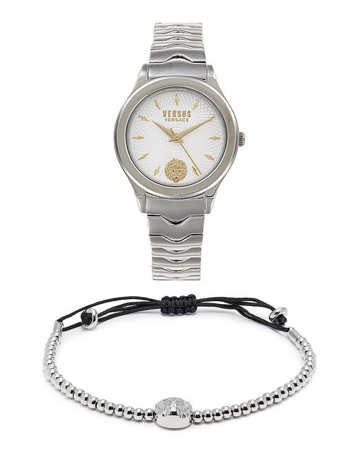 Versus  White 2-piece 34mm Stainless Steel Watch & Bracelet Set