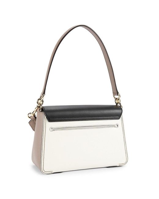 Furla White Two Tone Leather Top Handle Bag