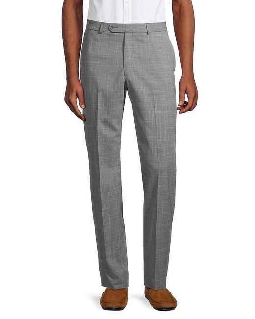 Wool-blend Textured Flat-front Pants 