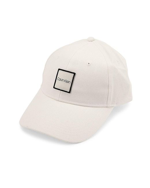 Calvin Klein Logo Embroidery Baseball Cap in White for Men