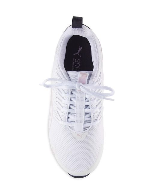 PUMA White Voltaic Evo Low-Top Running Sneakers