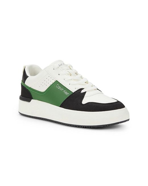 Calvin Klein Green Blayne Colorblock Low-Top Sneakers for men