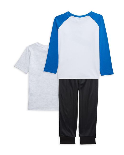 PUMA Blue Little Boy'S 3-Piece Logo Graphic Tee & Joggers Set for men