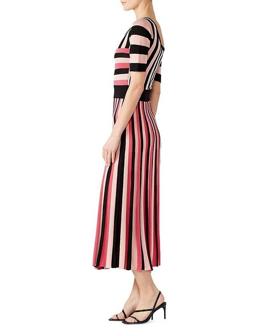 Temperley London Red Stripe Knit Midi A Line Dress