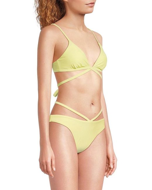 Jonathan Simkhai Yellow Harlen Tie-Back Bikini Top
