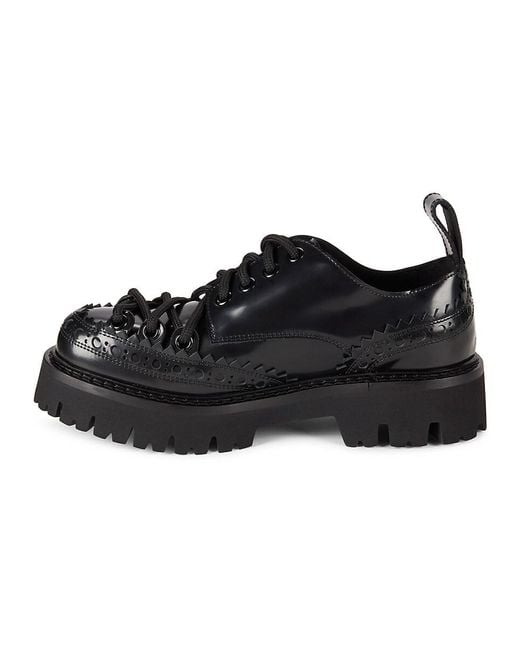 Moschino Black Chunky Oxford Leather Brogues for men