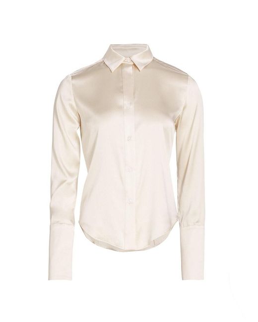 Twp White Bessette Silk Blend Shirt