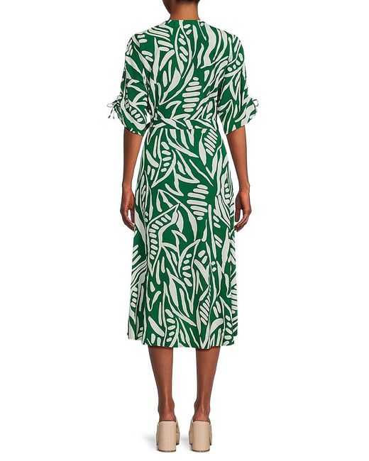 Ba&sh Green Botanical Wrap Dress