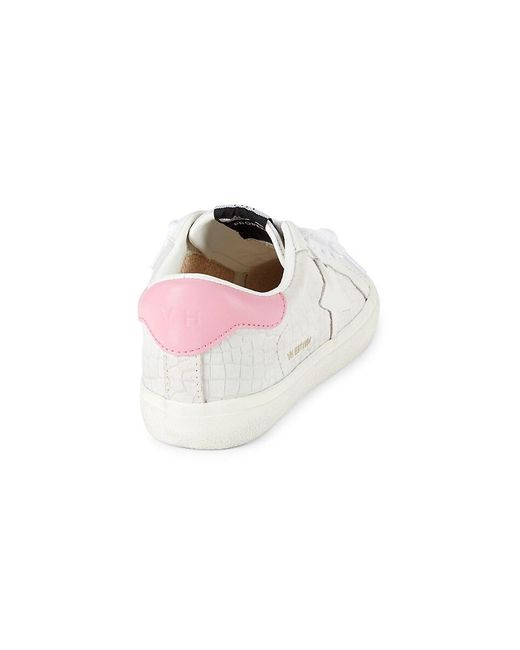 The Milan Navy Croc-Embossed Leather Women Sneaker