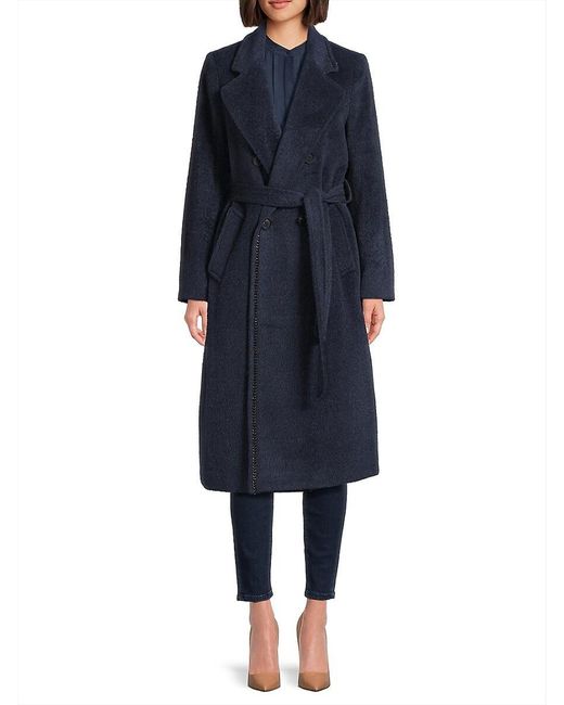 Kobi Halperin Blue Lyra Wool Double-Breasted Coat