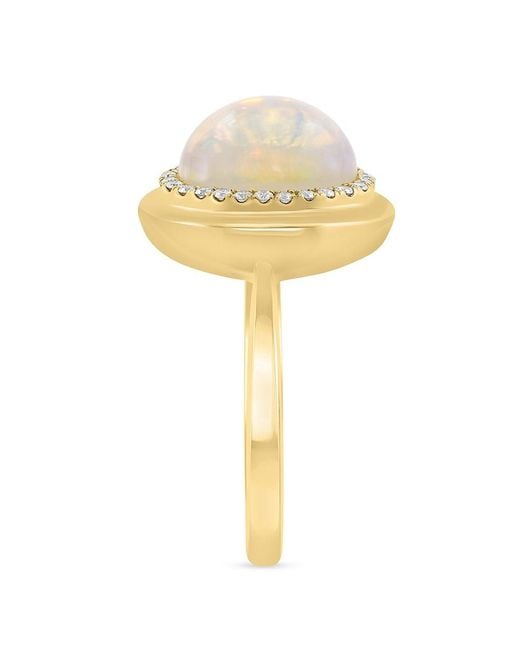 Effy Metallic 14K, Ethiopian Opal & 0.13 Tcw Diamond Cocktail Ring