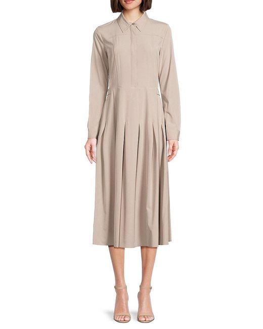 Calvin Klein Natural Point Collar Midi Dress