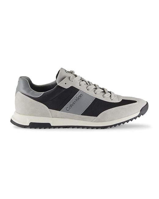 Calvin Klein Gray Galent Colorblocked Low-Top Sneakers for men
