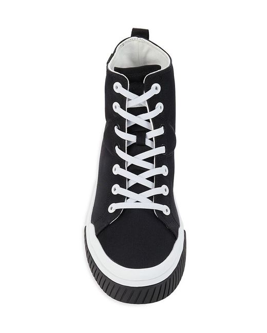 DKNY Black Colorblock Logo High Top Sneakers for men