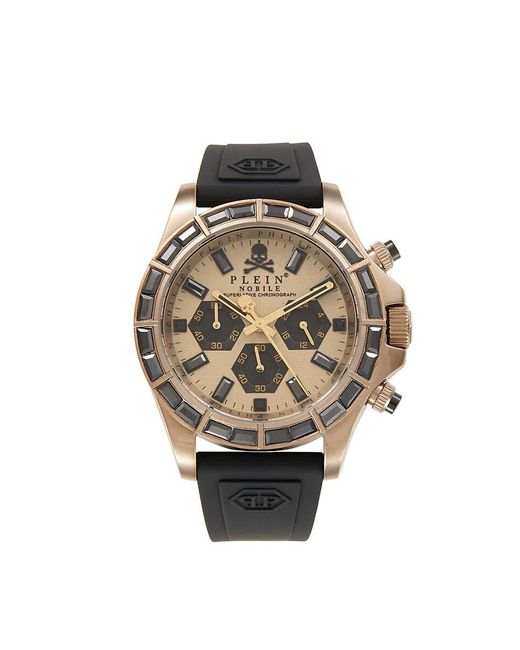 Philipp Plein Natural Nobile Racing 43mm Ip Beige Stainless Steel & Silicone Chrono Watch for men